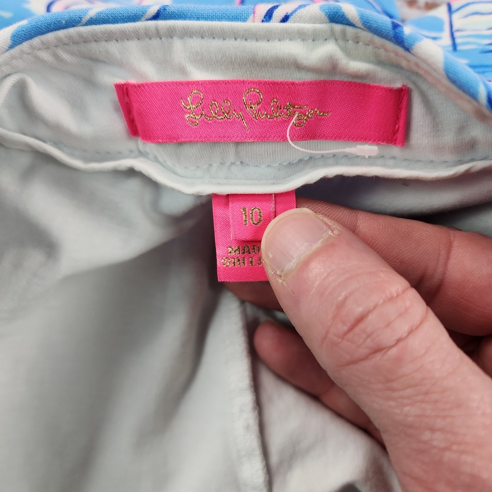 LILLY PULITZER Colette Skort 10 Boatylicious Sailboat Scalloped Hem Blue Pink - Picture 5 of 9